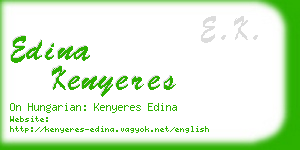 edina kenyeres business card